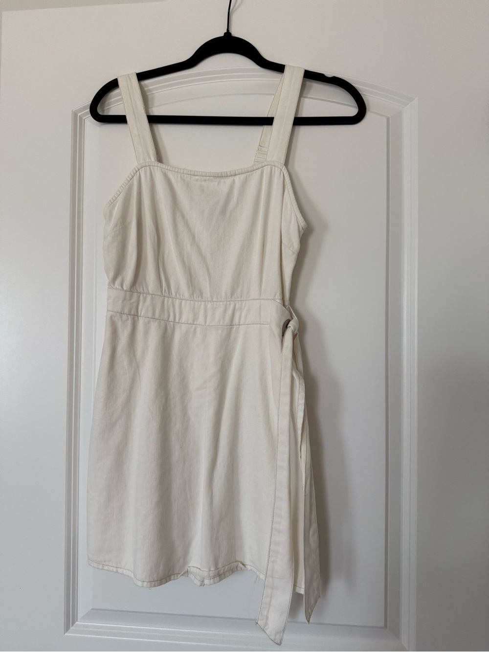 Women’s Cream/Ecru Denim Wrap Romper - fits like size small